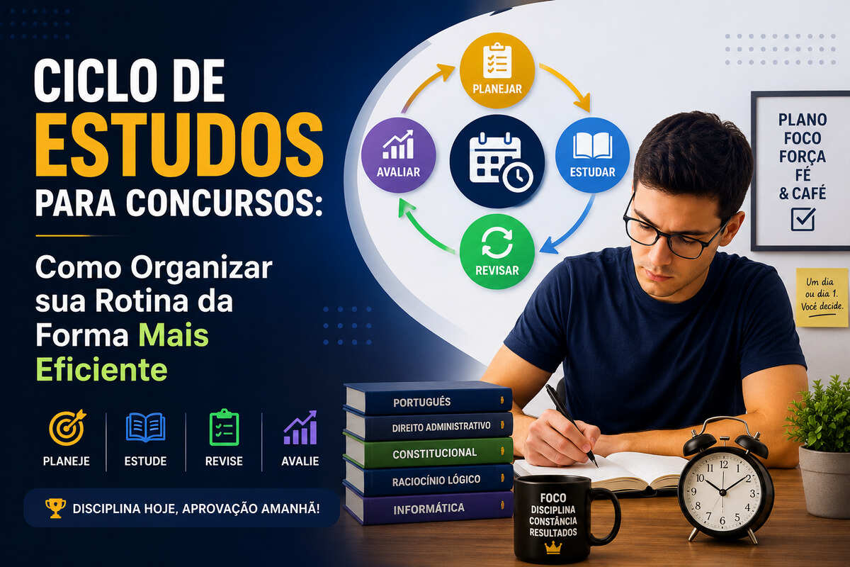 Ciclo de Estudos para Concursos: Como Organizar sua Rotina da Forma Mais Eficiente