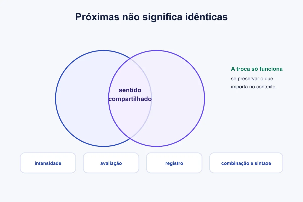 Mapa mostra dimensões que limitam a substituição entre sinônimos